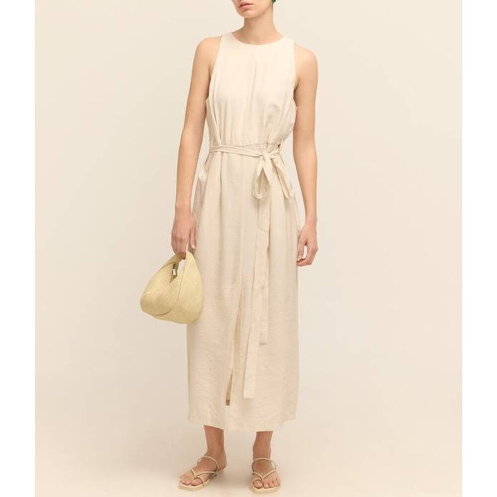 A.Emery Uli Midi Dress in Oyster AU 14 US 10
